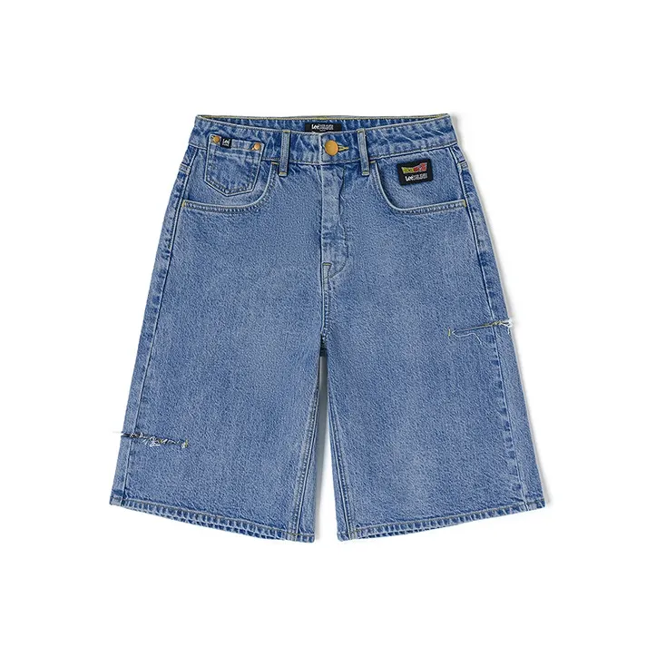 Lee X Dragon Ball Co brand Denim Shorts Women's Light Blue