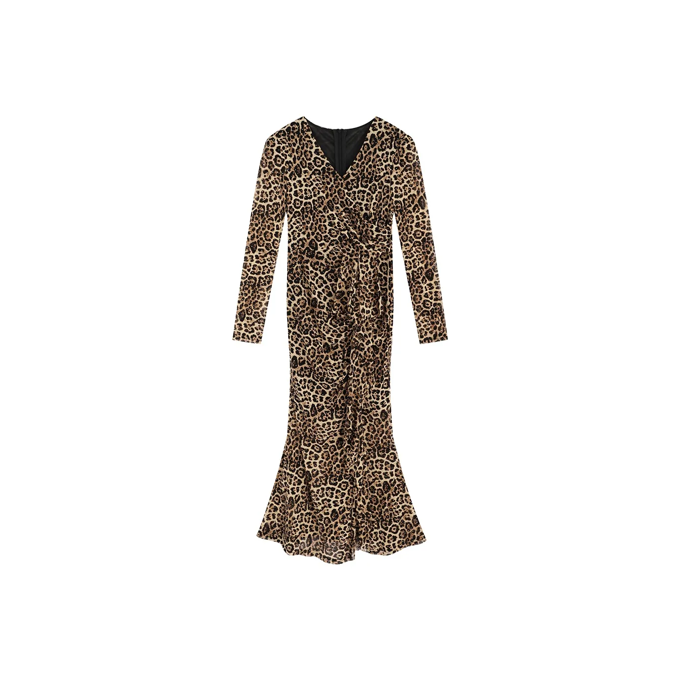 Garbege Long Sleeved Dresses Women's Leopard Print
