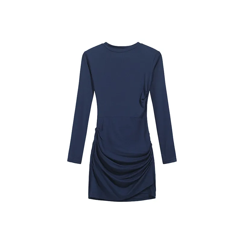 PLANE DRIFT Длинное платье с длинными рукавами женское темно-синий