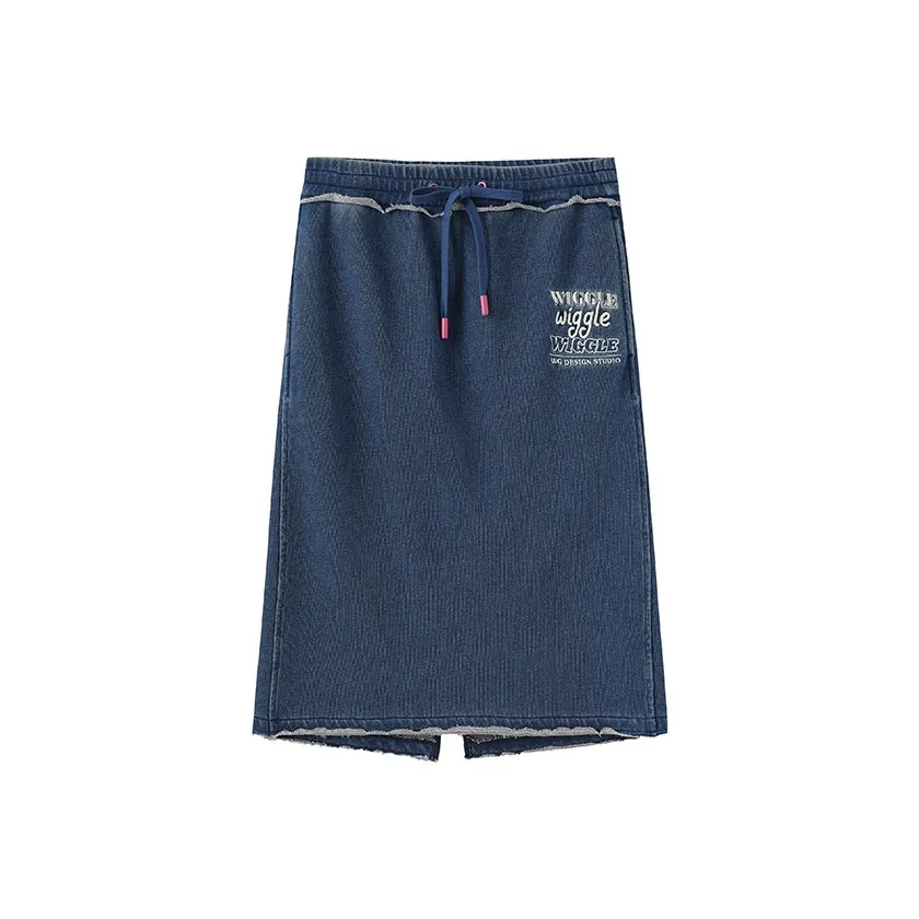 wiggle wiggle Джинсовый синий Индиго Женские Джинсовые длинные юбки