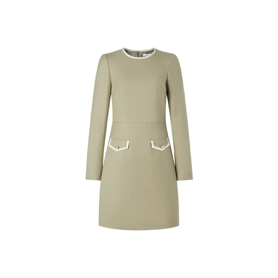 JZ. ANNAKRO Длинное платье с длинными рукавами женское зеленые оттенки