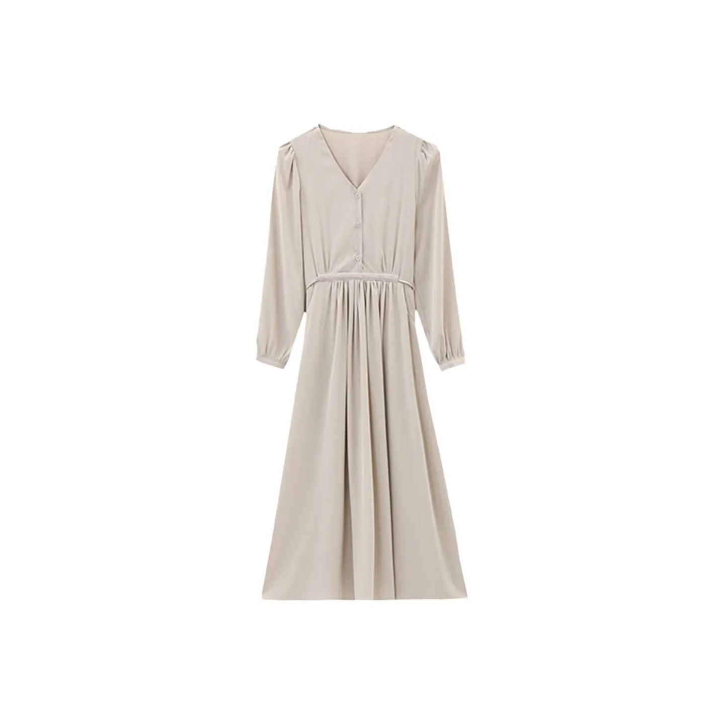 GTLA Long Sleeved Dresses Women's Beige Apricot