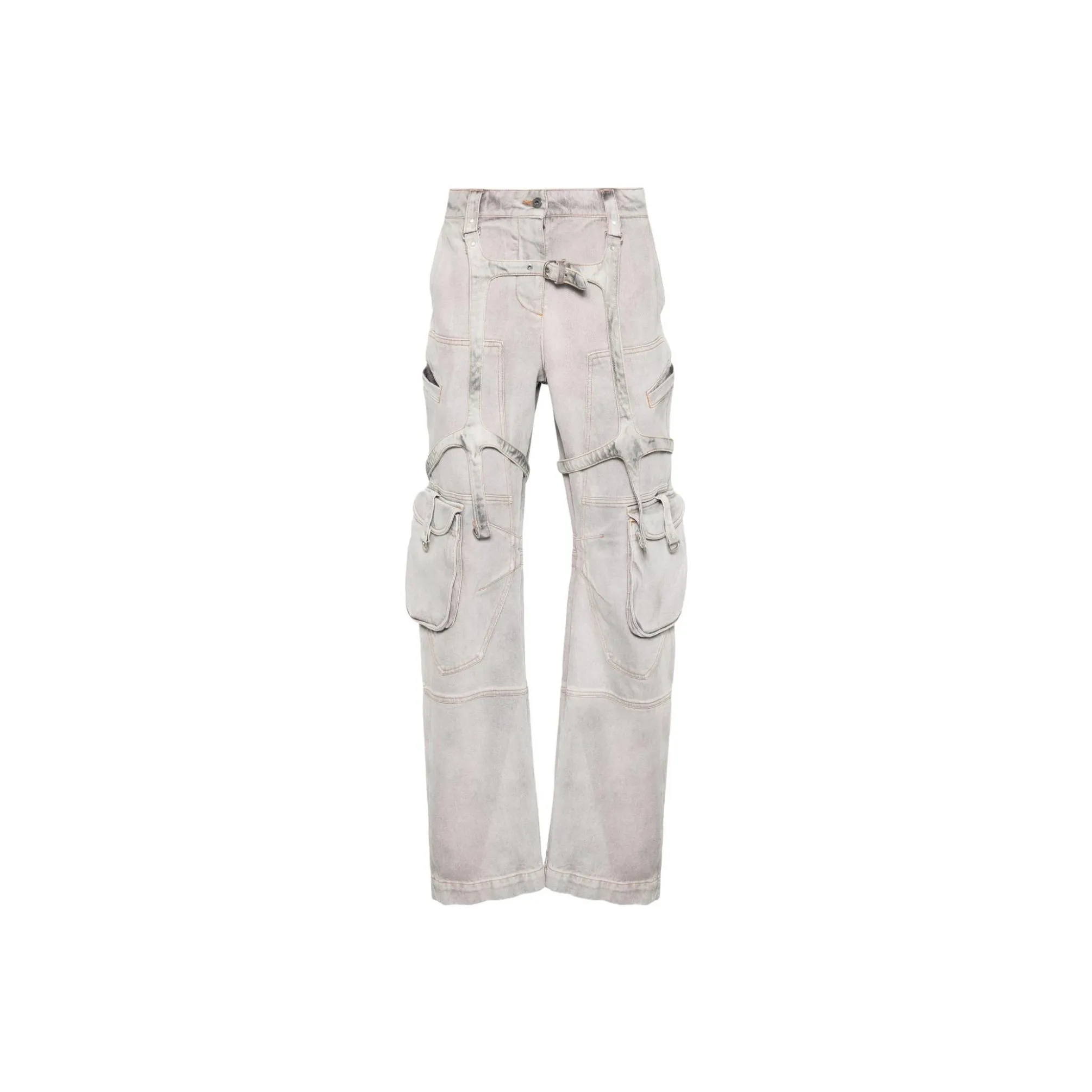 OFF WHITE Laundry Logo Patch Tapered Jeans