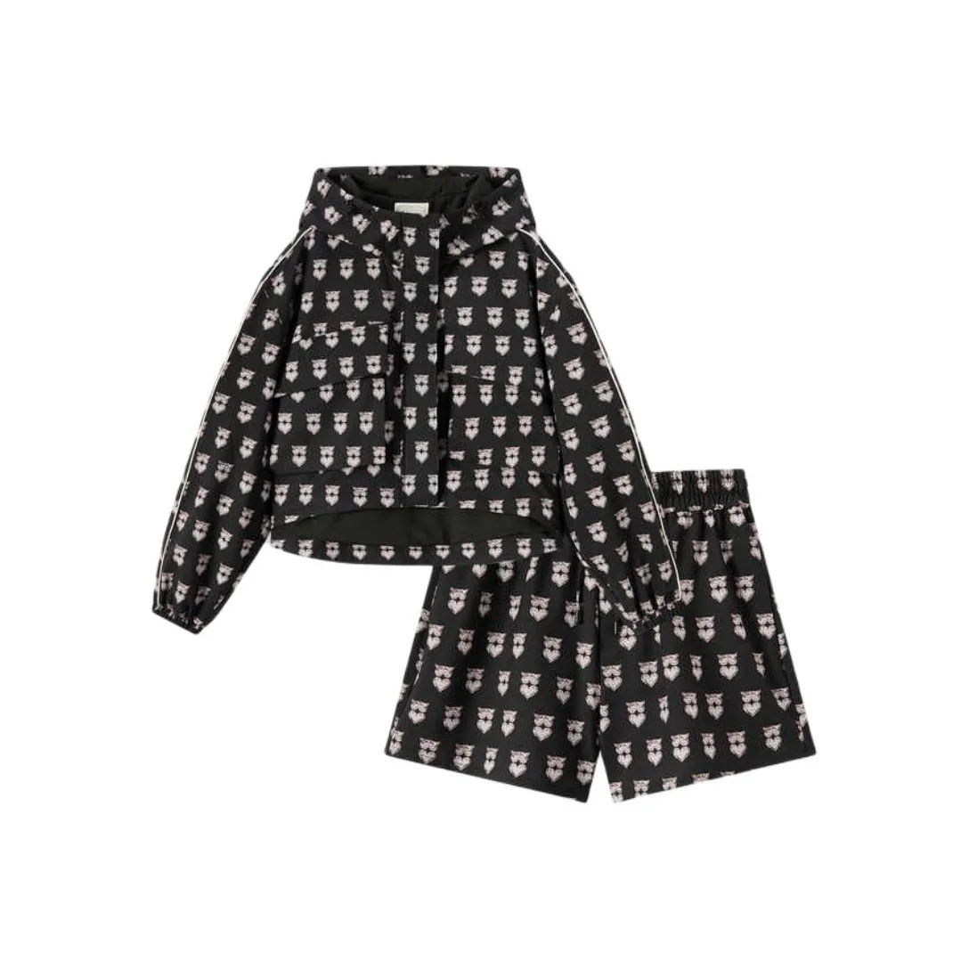 EICHITOO Повседневный костюм женский черный с узором