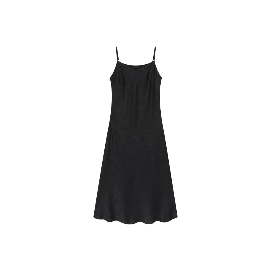 Crush Merino Pants Slip Dress Women's Black