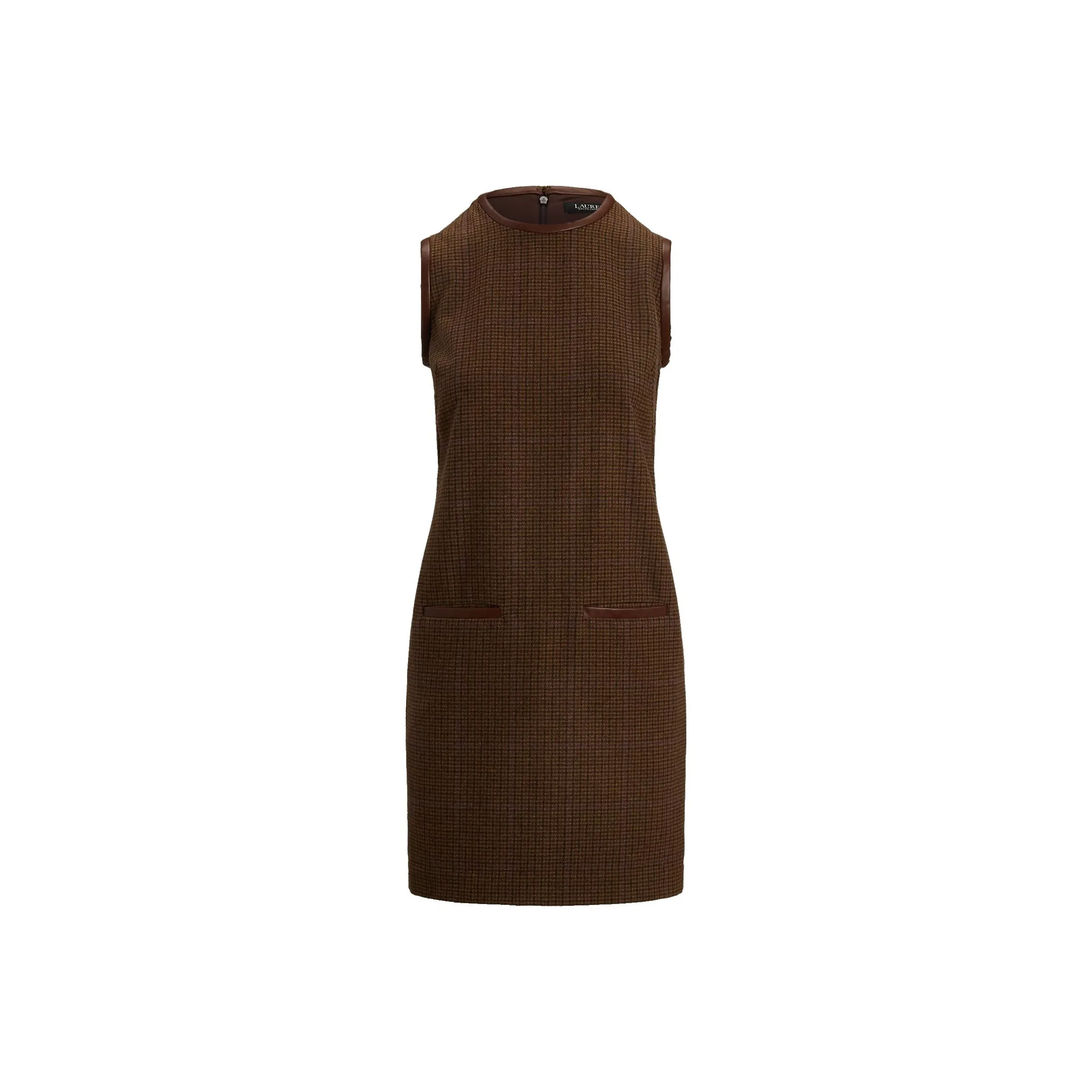 LAUREN RALPH LAUREN FW24 Без рукавов Платье Женское Коричнево-желтое