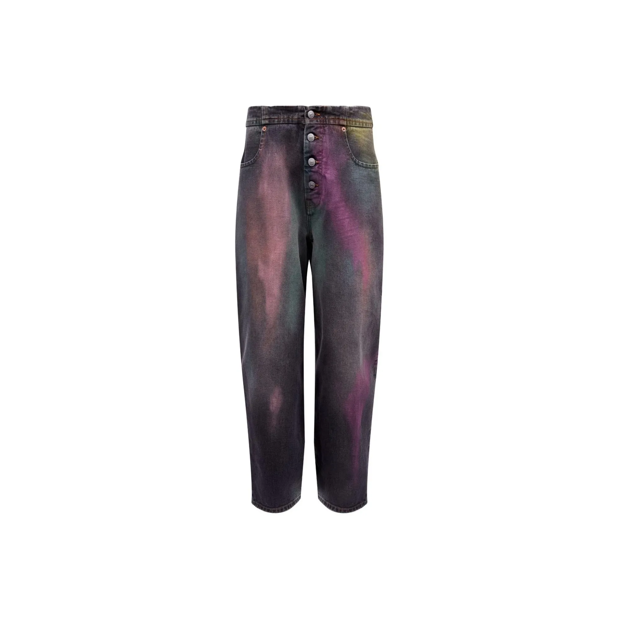 MM6 Maison Margiela Bleached-Effect High-Waisted Jeans