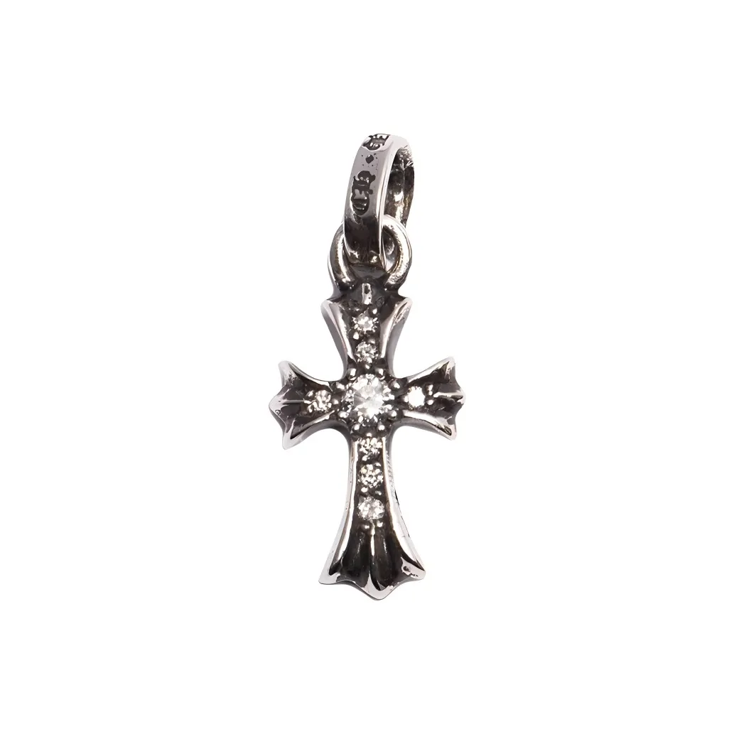 Chrome Hearts 925 Sterling Silver, Diamond Pendants Unisex Silver