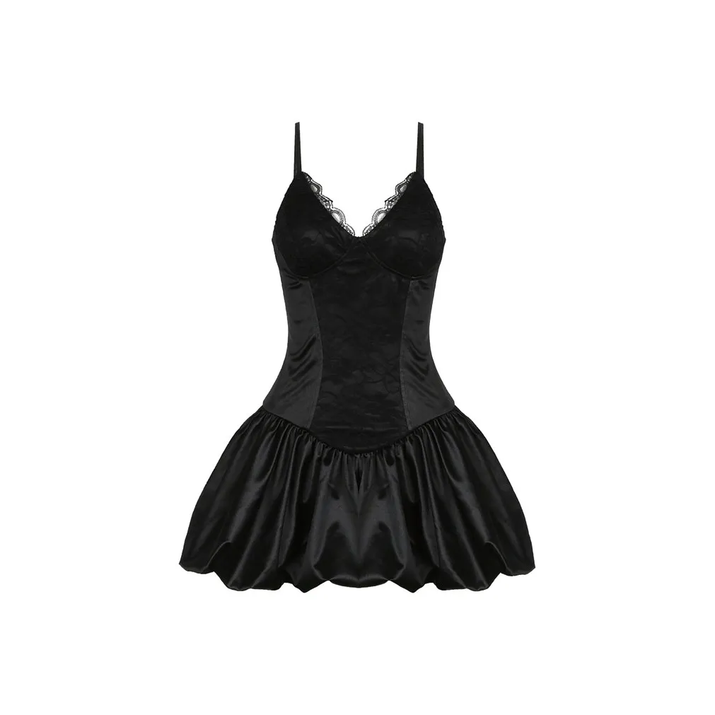 POPO.INFO Юбка Платье Женское Черное