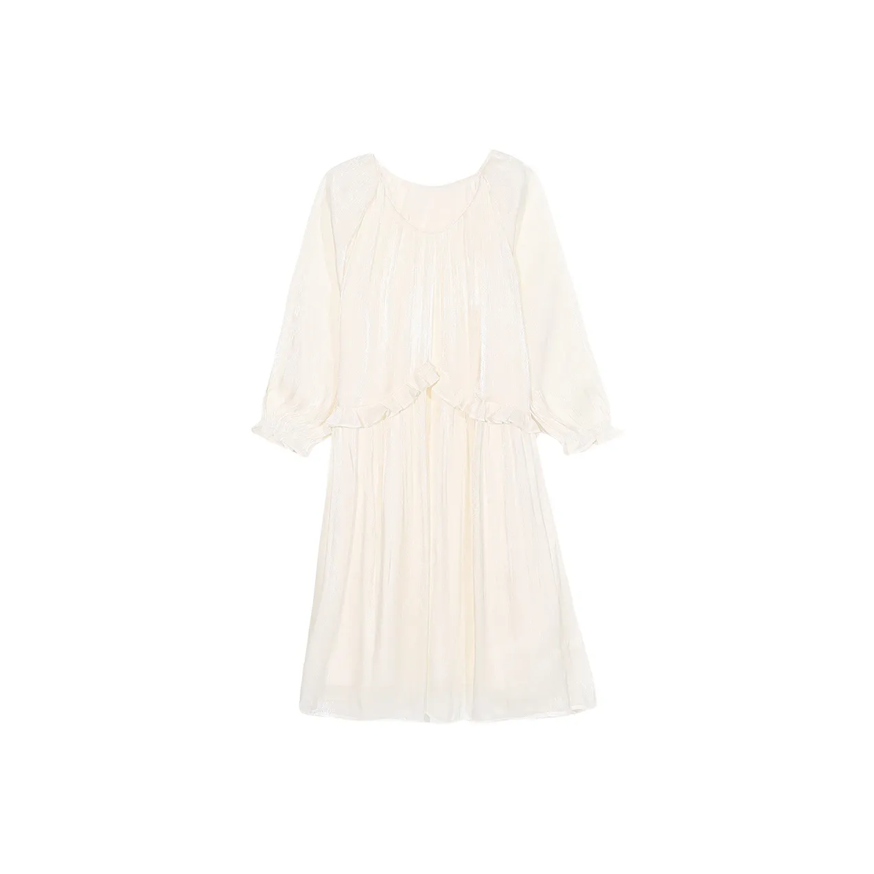 ERIRI Длинное платье с длинными рукавами женское абрикосового цвета