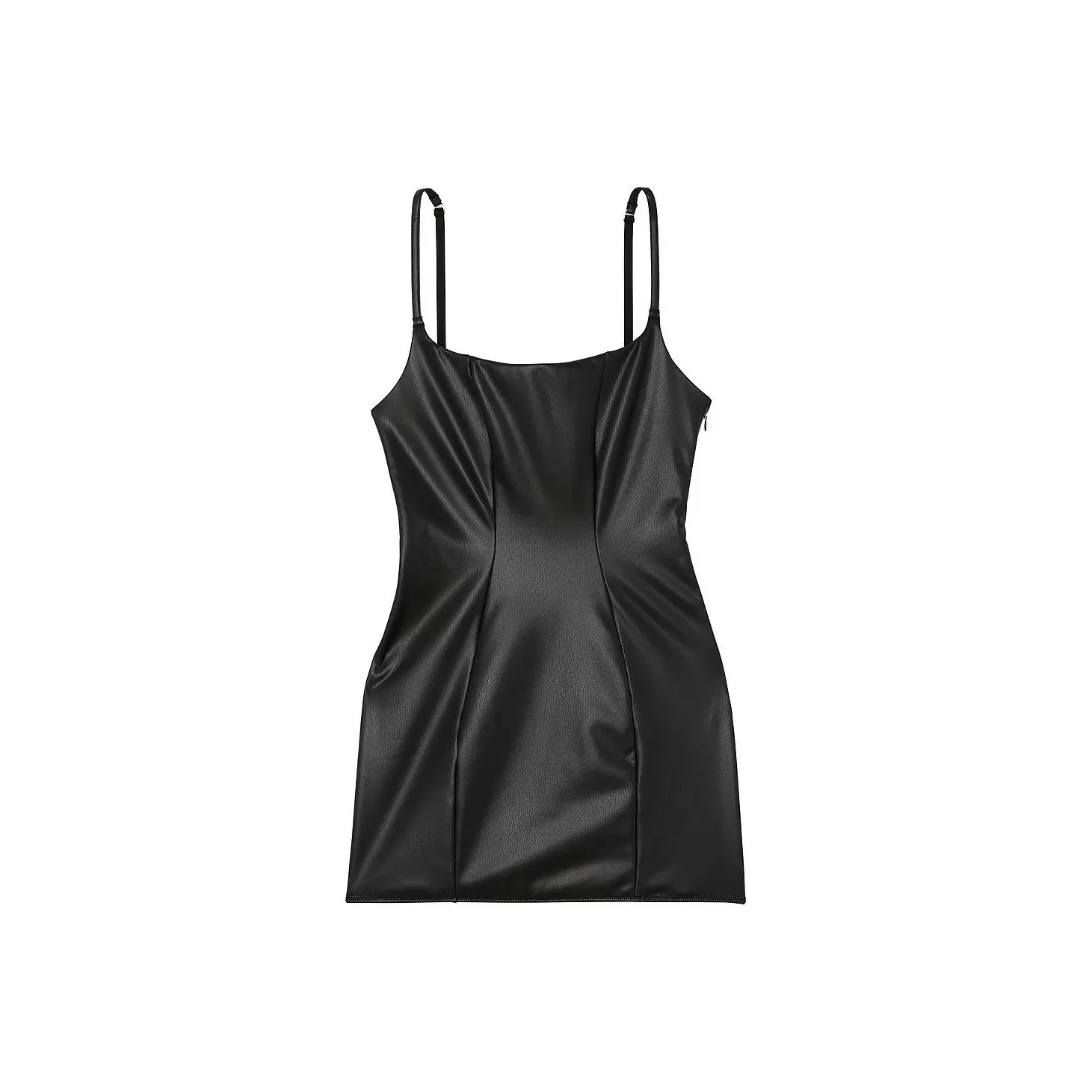 Victoria's Secret Искусственная кожа Slip Платье Черное Slip Платье Женское Черное