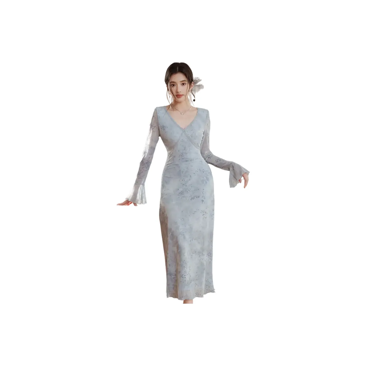 FLIM Long Sleeved Dress Women's Blue