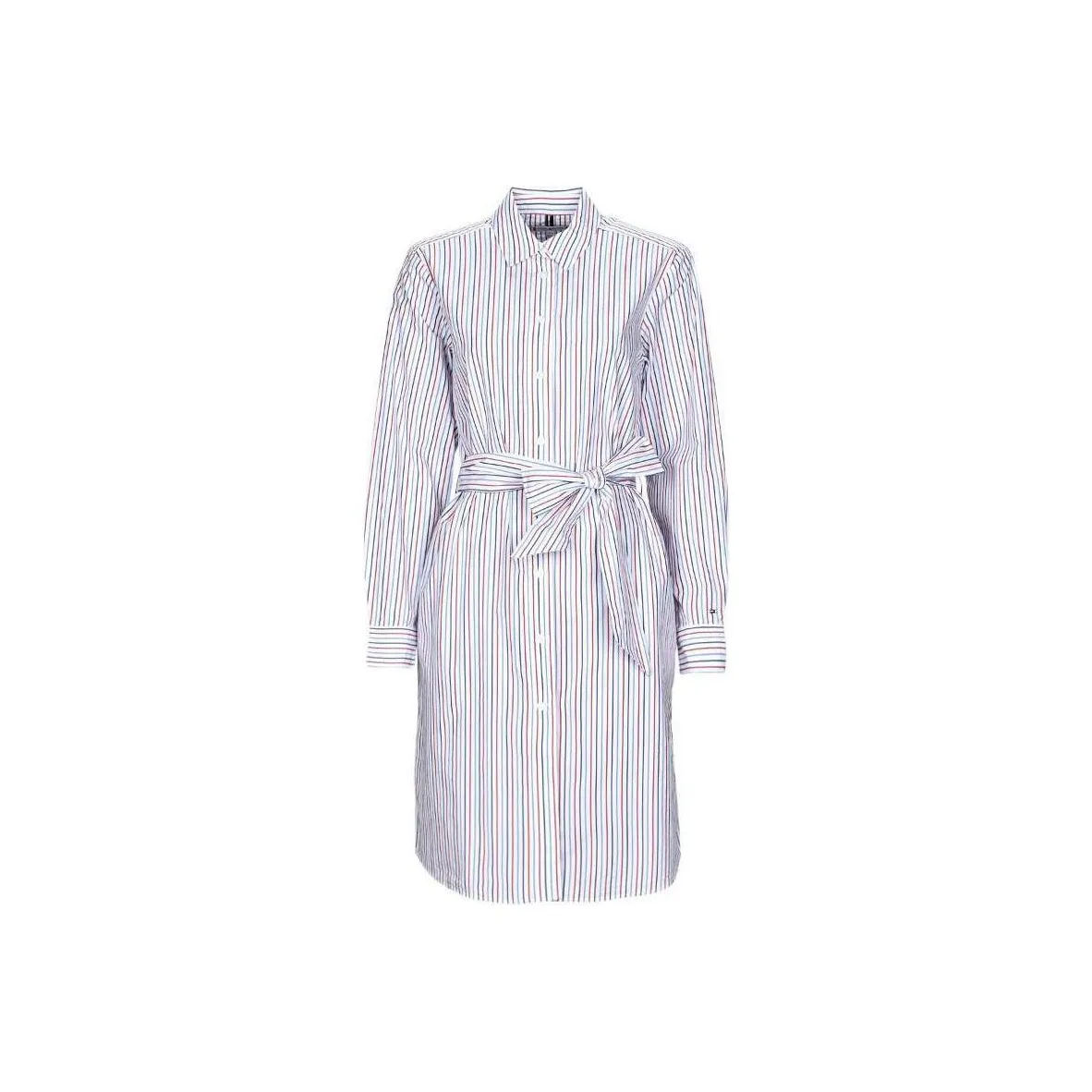 Tommy Hilfiger Global Stripe Shirt Dress Long-Sleeved Dresses Women's White