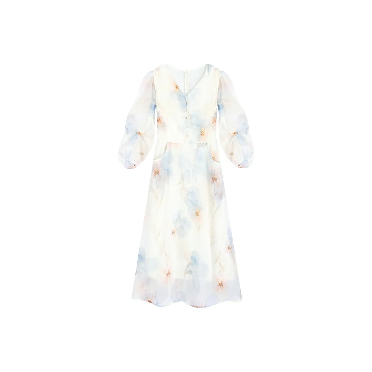 Garbege Длинное платье с длинными рукавами женское бежевый