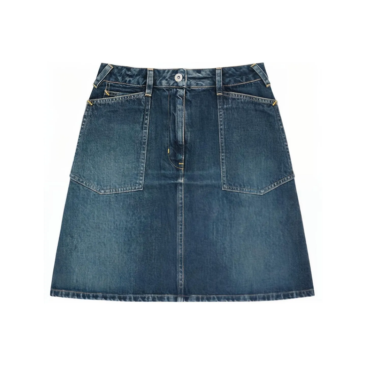 KENZO Logo Patch Denim Skirt