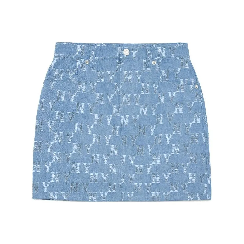 MLB New York Yankees Denim Short Skirts Women's Light Gray Blue