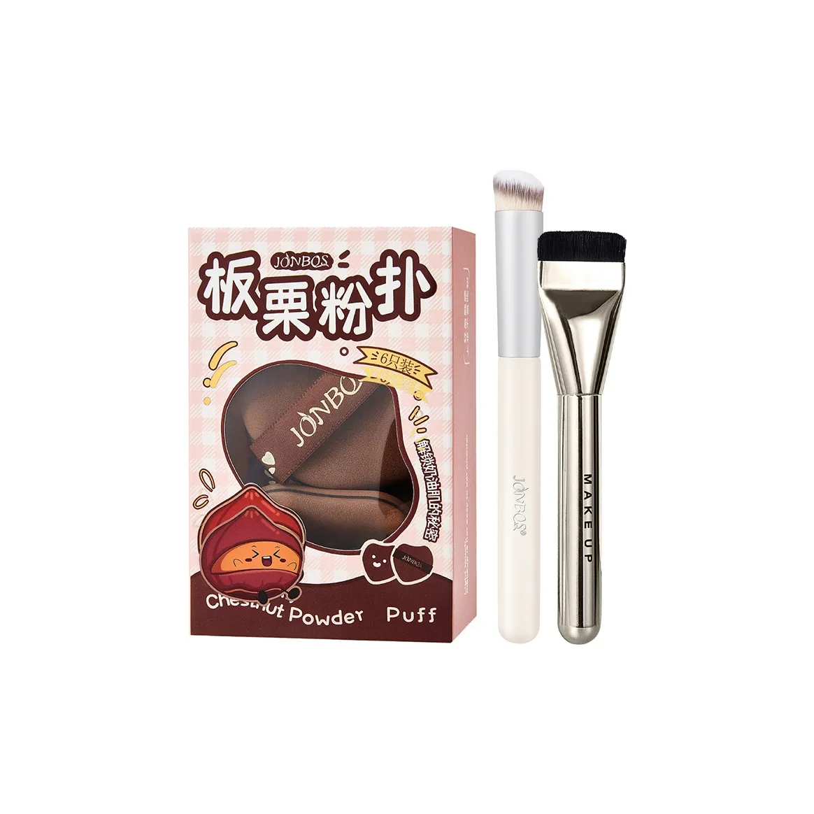 JONBOS Jiaopusi Каштановый Воздушная подушка Розовый Кожаный верх Для сухого и влажного использования Легко наносится и не создает эффекта маски 6 пар