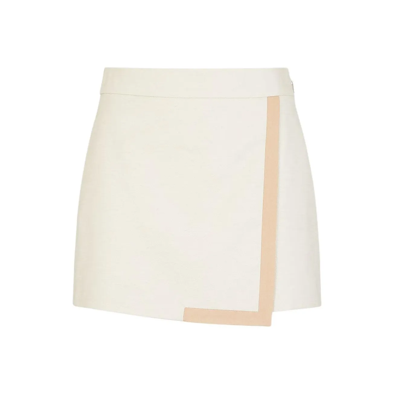 FENDI High Waist Satin Trim Mini Skirt