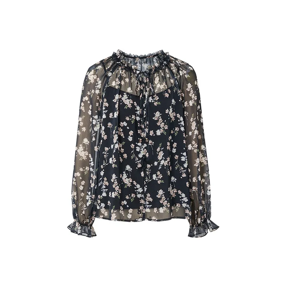 Hopeshow Casual Suit Women's Black With Floral