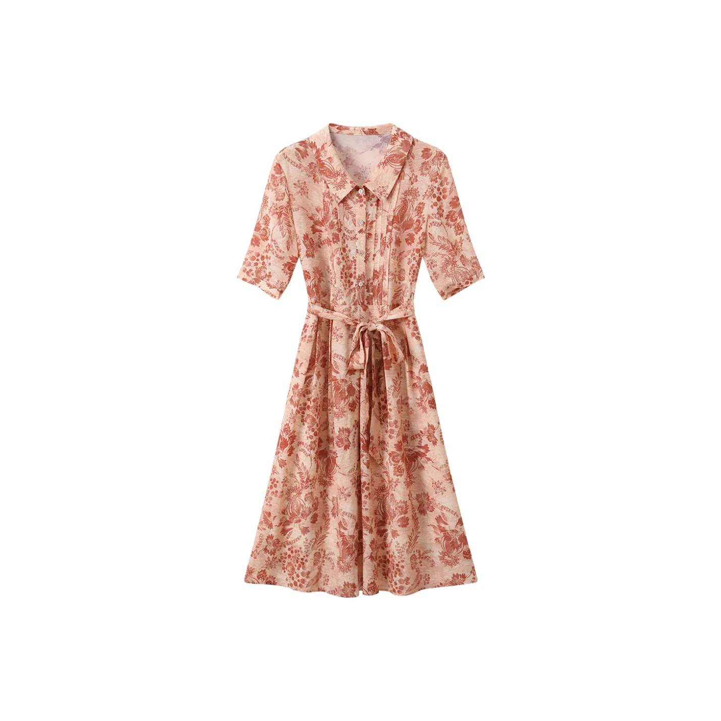 H YXIANG Короткое платье с короткими рукавами женское красный лесной мшистый цветочный дизайн серия Shadow