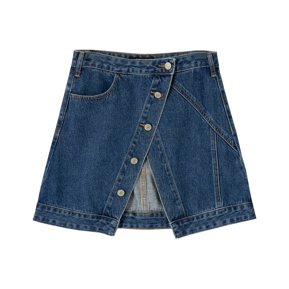 SOON FLOWER Denim Short Skirts Women's Light Blue