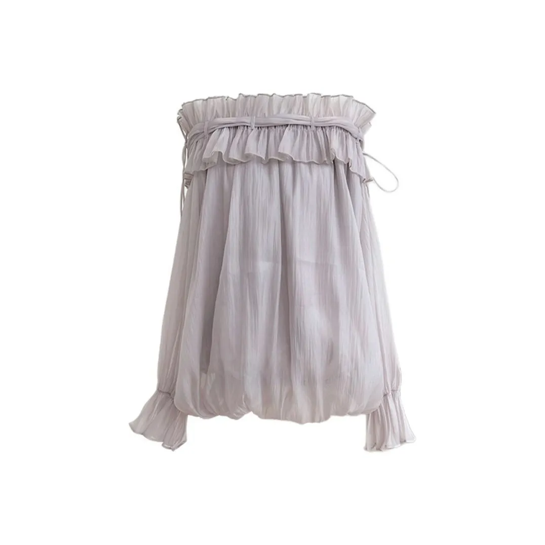 AFGGD Длинное платье с длинными рукавами женское фиолетовое