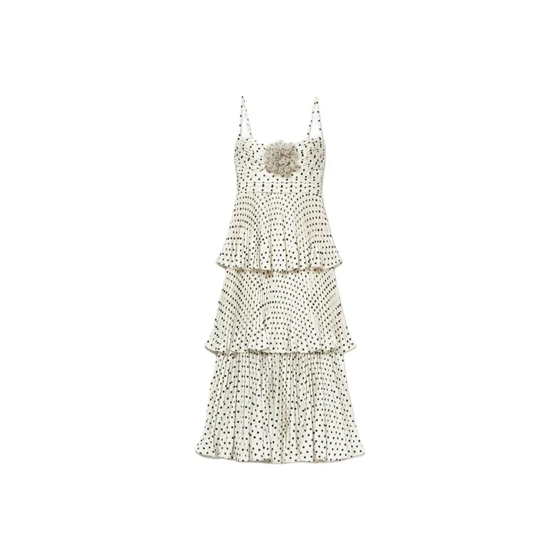 Self-portrait Polka Dot Tiered Midi Dress
