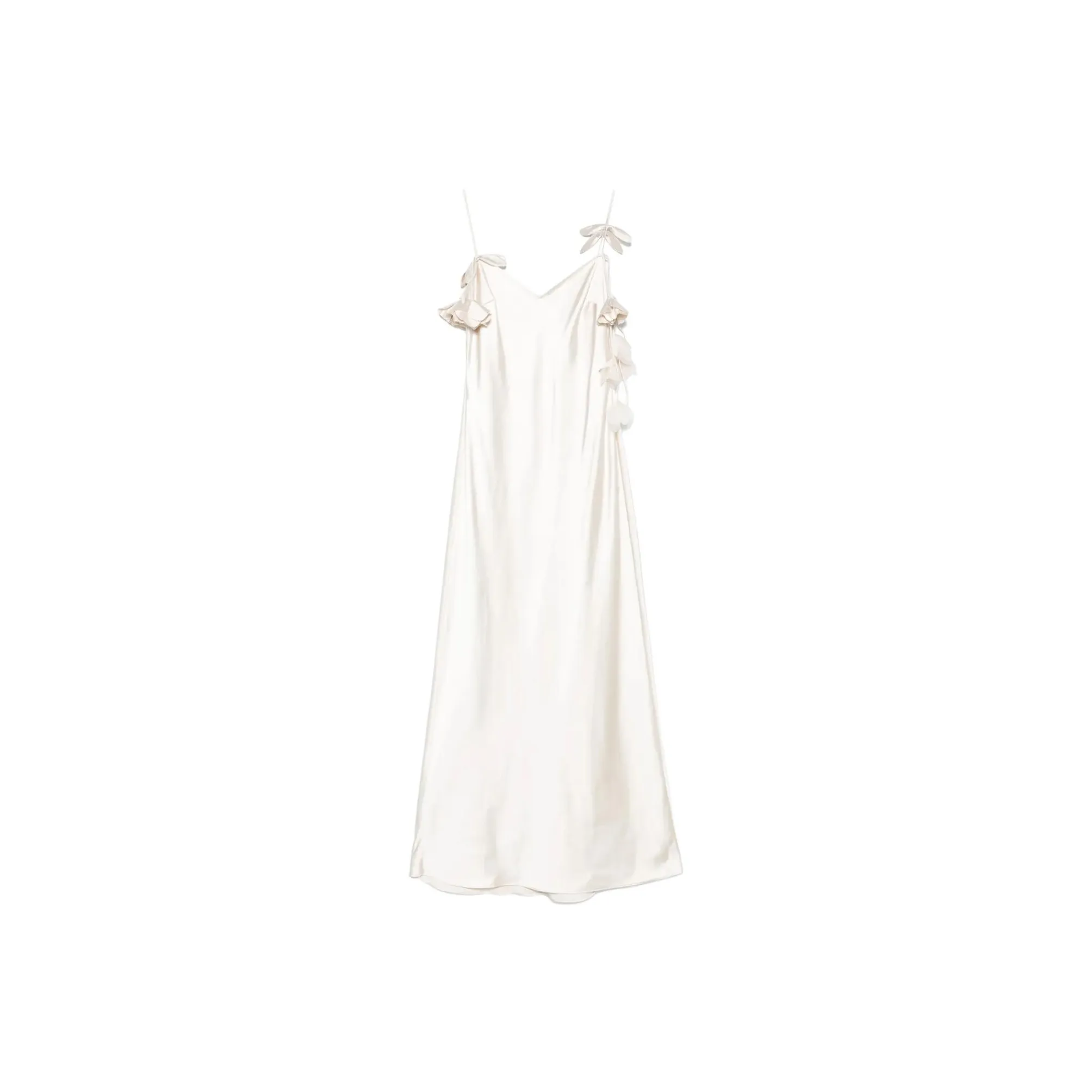 Self portrait Floral appliqué Satin Maxi Dress