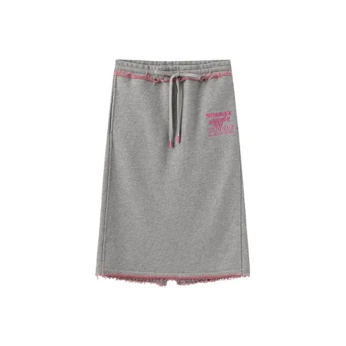 wiggle wiggle Вересковый серый M/GREY Женские джинсовые длинные юбки