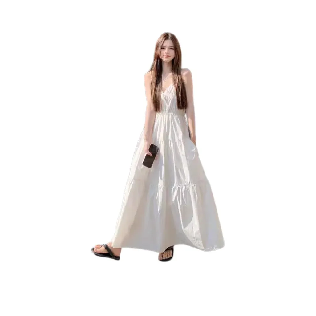 Mu Qingqing Slip Dresses Women's White