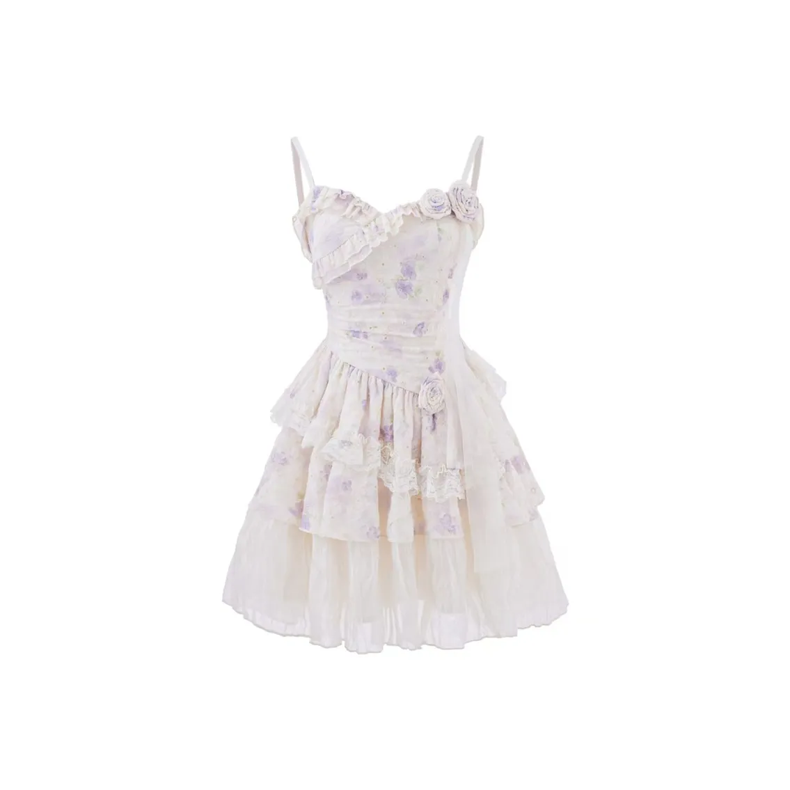 Incolore Slip Платье Женское Молочный Белый Фиолетовый Цветочный Дизайн