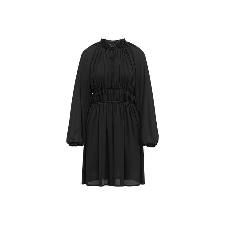 URBAN REVIVO Длинное платье с длинными рукавами женское глубокий черный