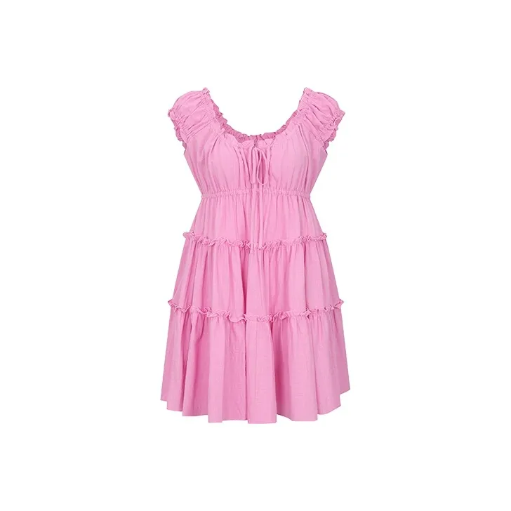 URBAN REVIVO Без рукавов Платье Женское Розово-красное