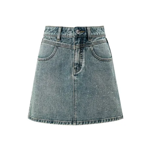 TAMMY TANGS Джинсовый синий Женские Джинсовые Короткие Юбки