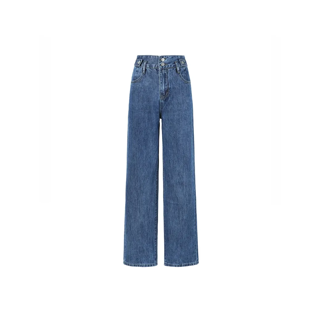 ZAZN Джинсы Женские Винтаж Синий