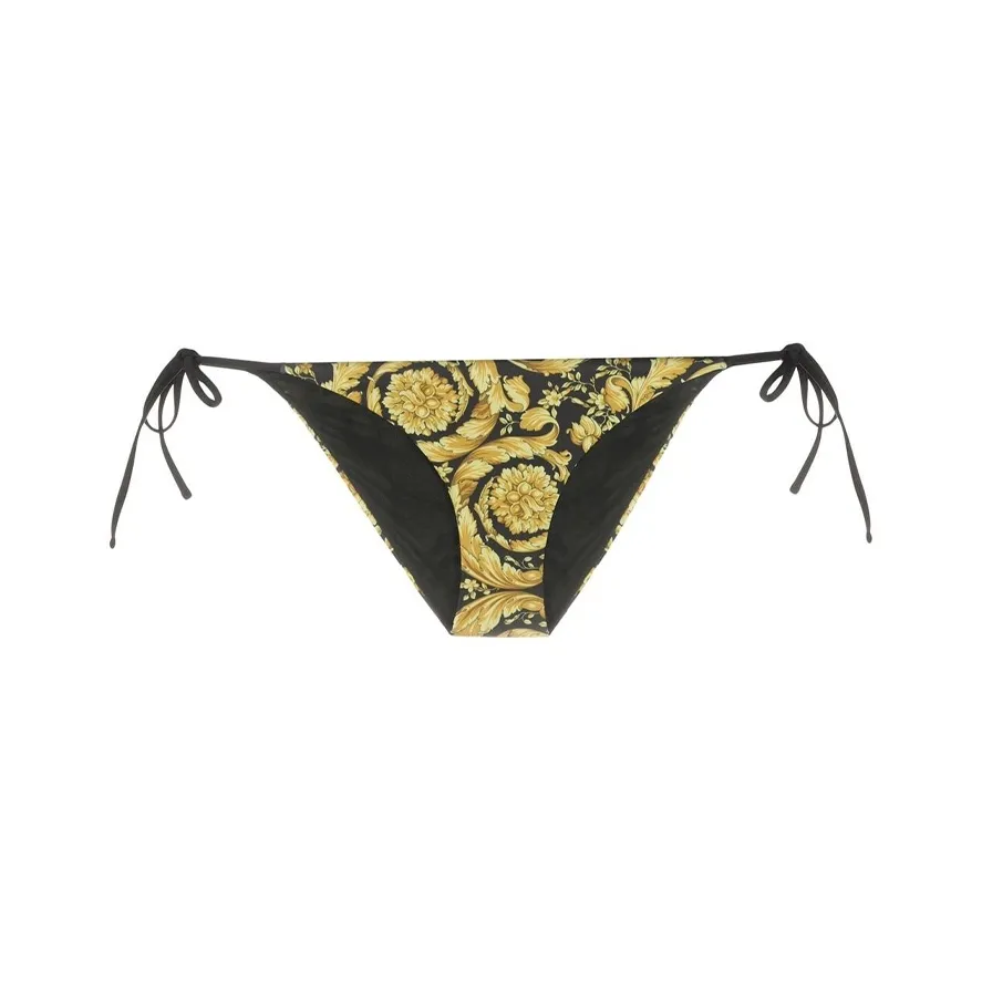 VERSACE Barocco Printed Tie Detailed Bikini Bottoms
