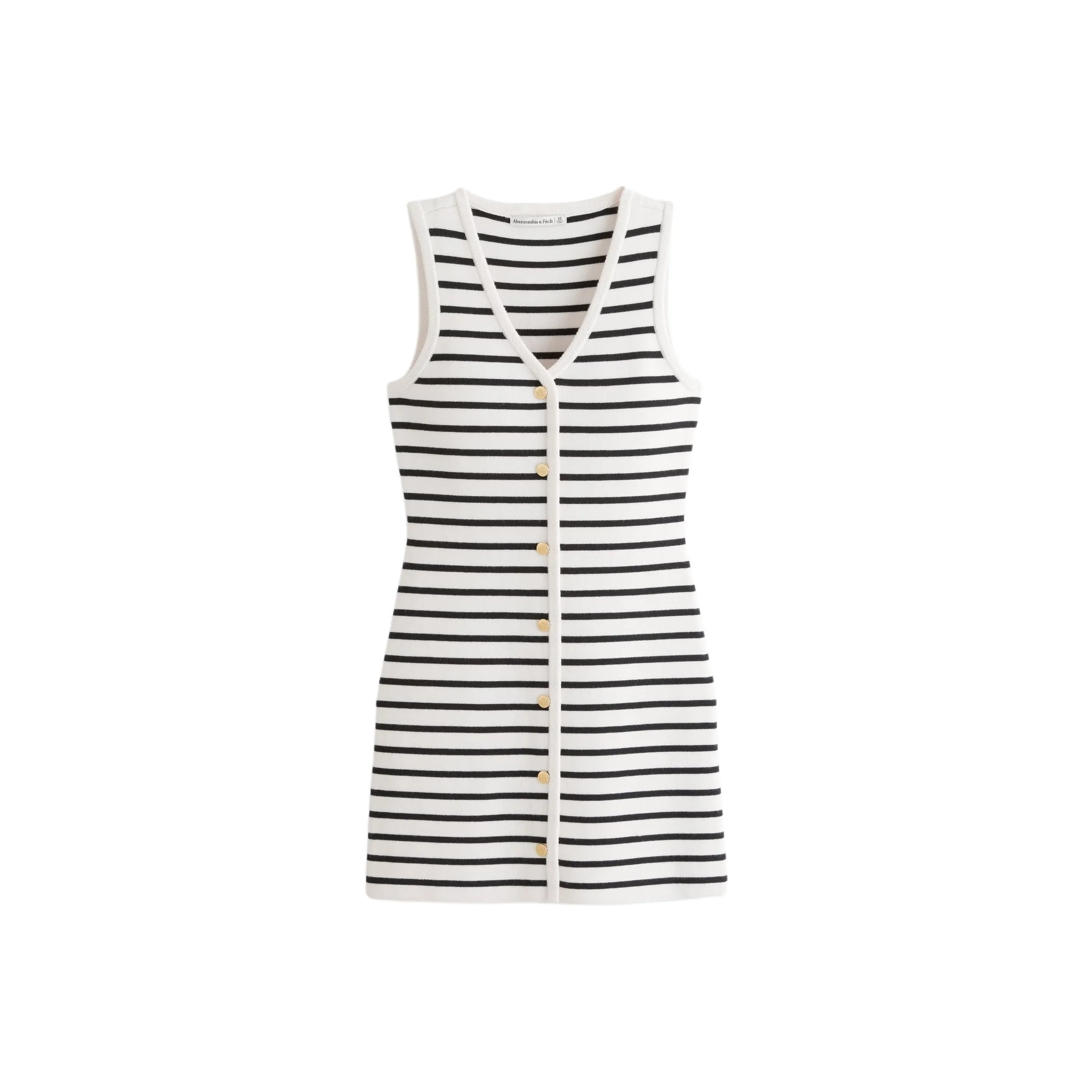 Abercrombie＆Fitch Sleeveless Dress Women's Black Stripes