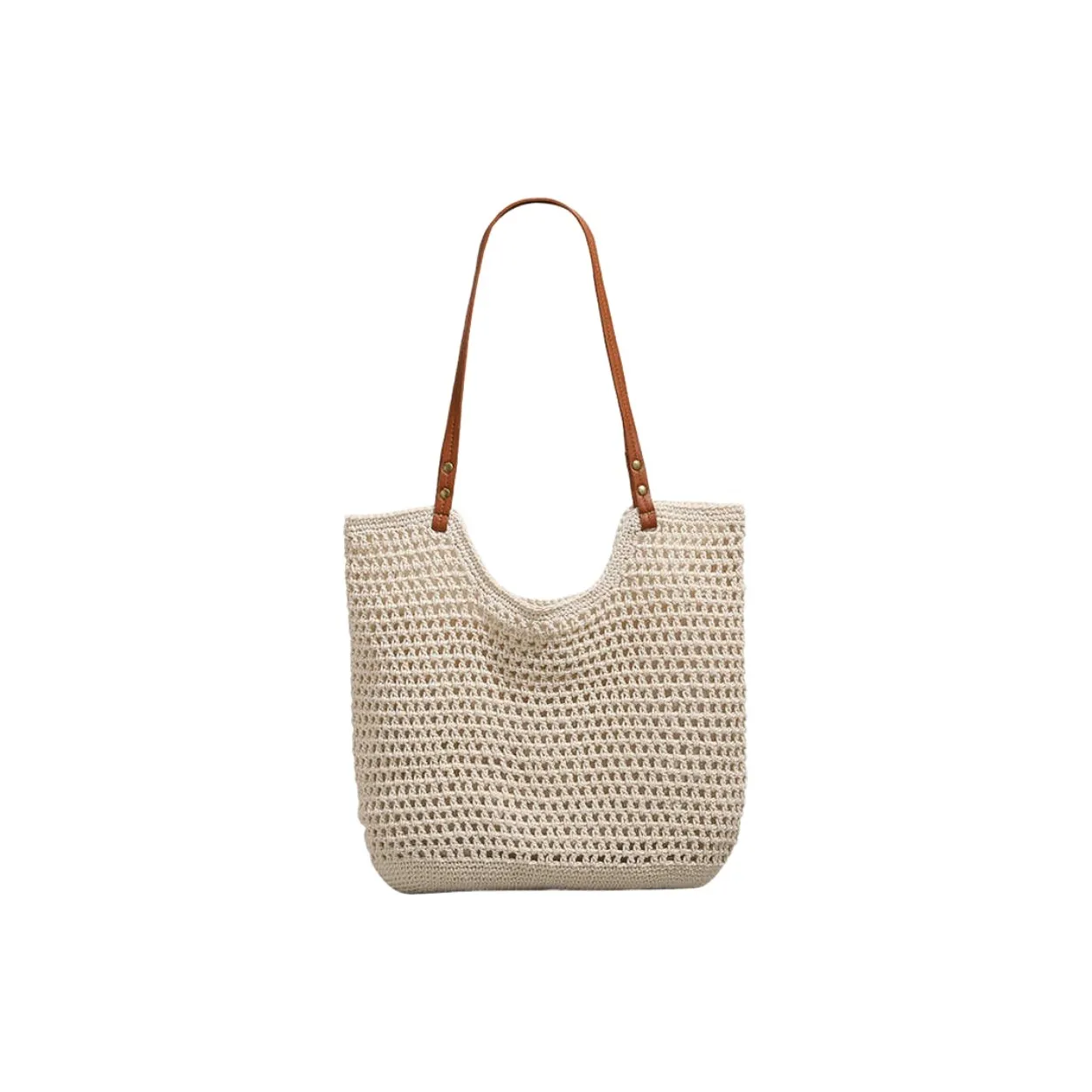 Tonlion Плетеная соломенная сумка через плечо стандартный размер большой женский цвет экрю