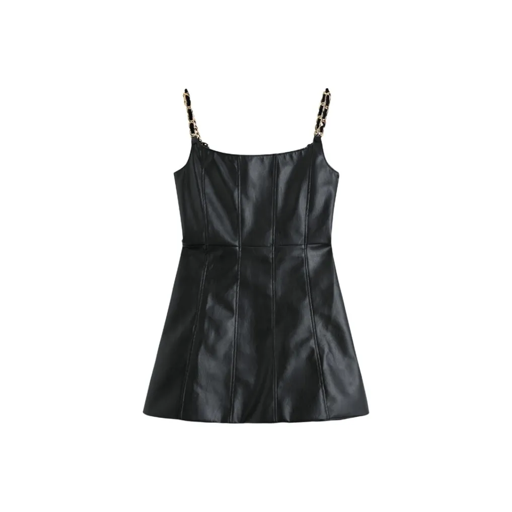 PAIN OR PLEASURE Slip Dress Women's Black