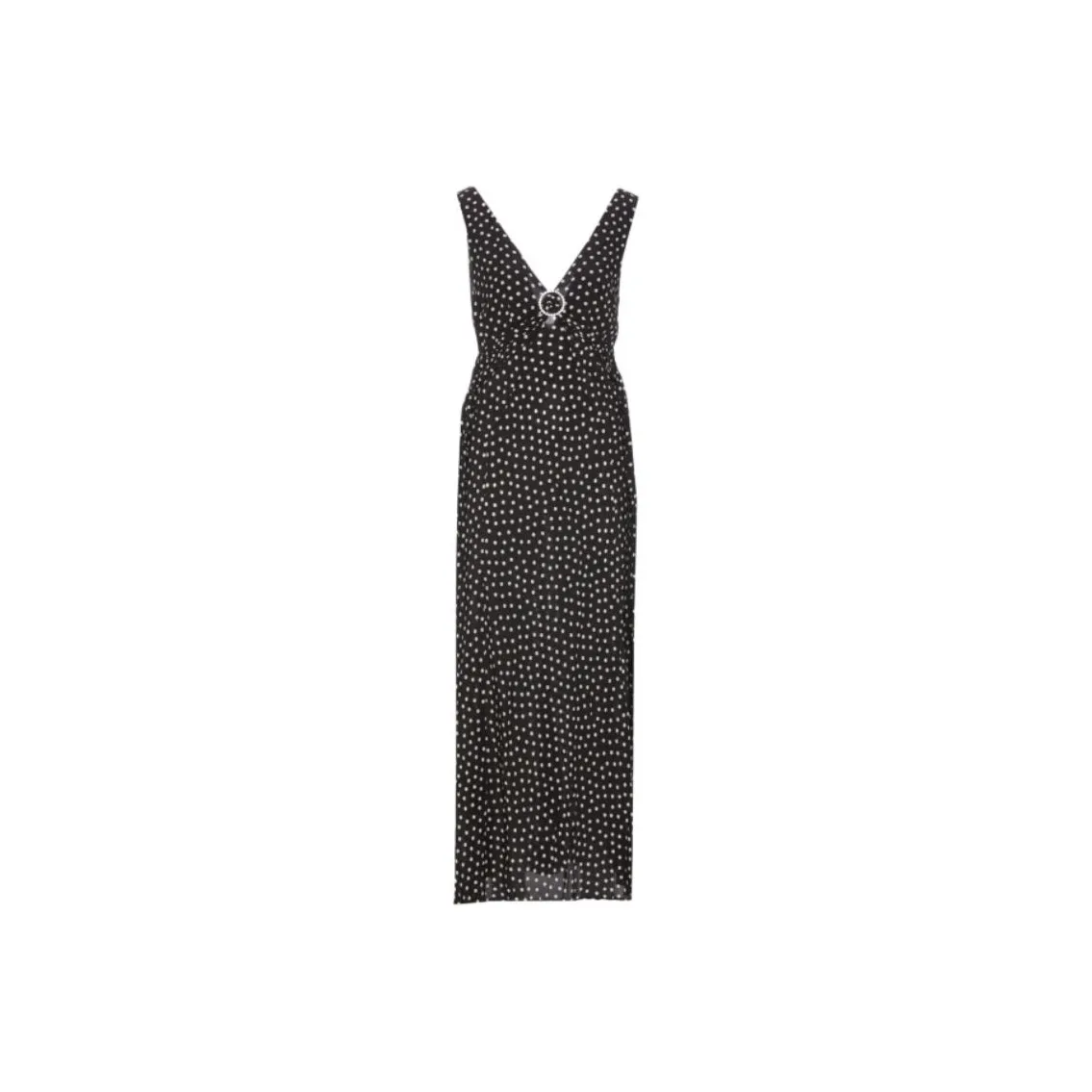 Rixo Polka Dot Printed V Neck Sleeveless Midi Dress