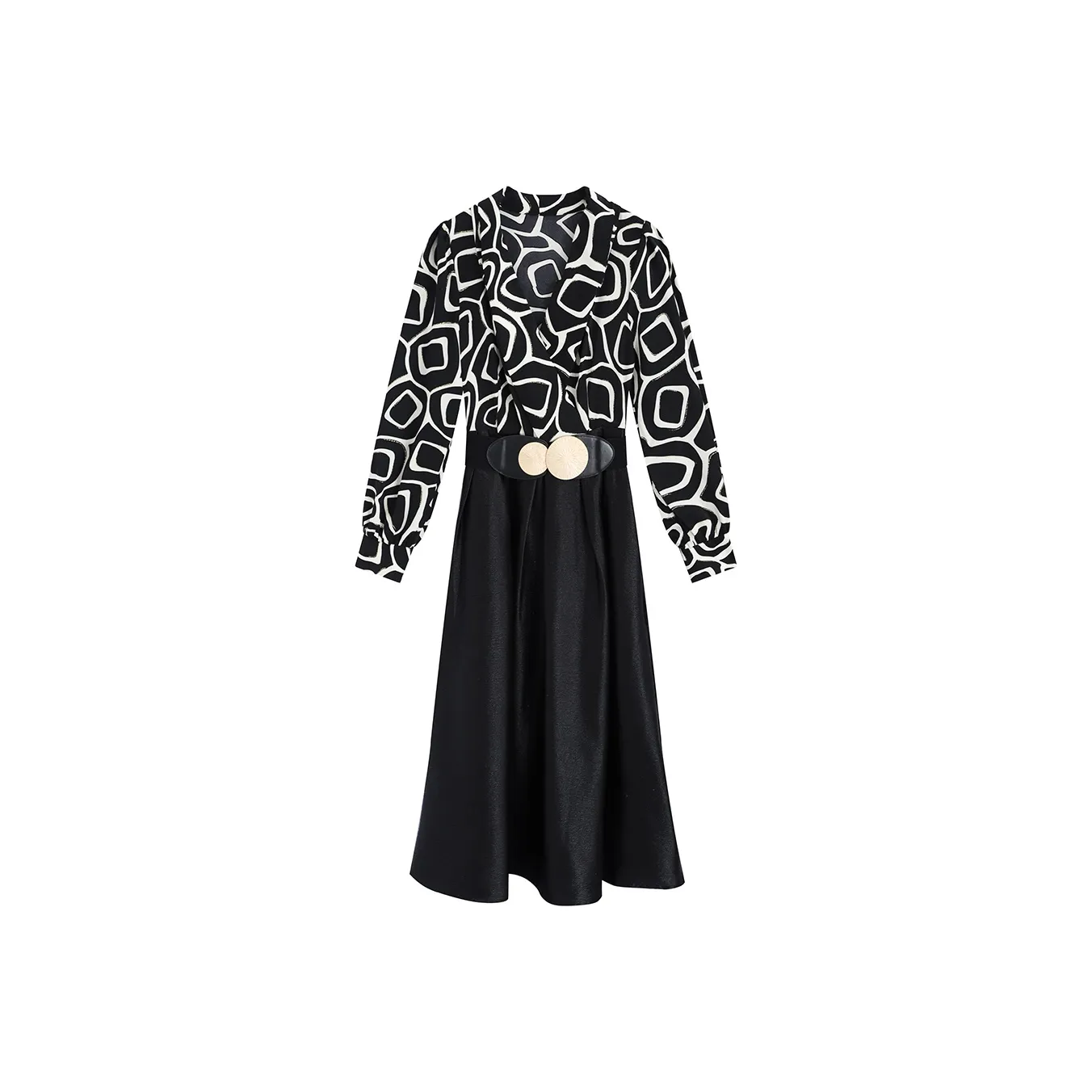 DGMZ Long Sleeved Dresses Women's Black With Belt