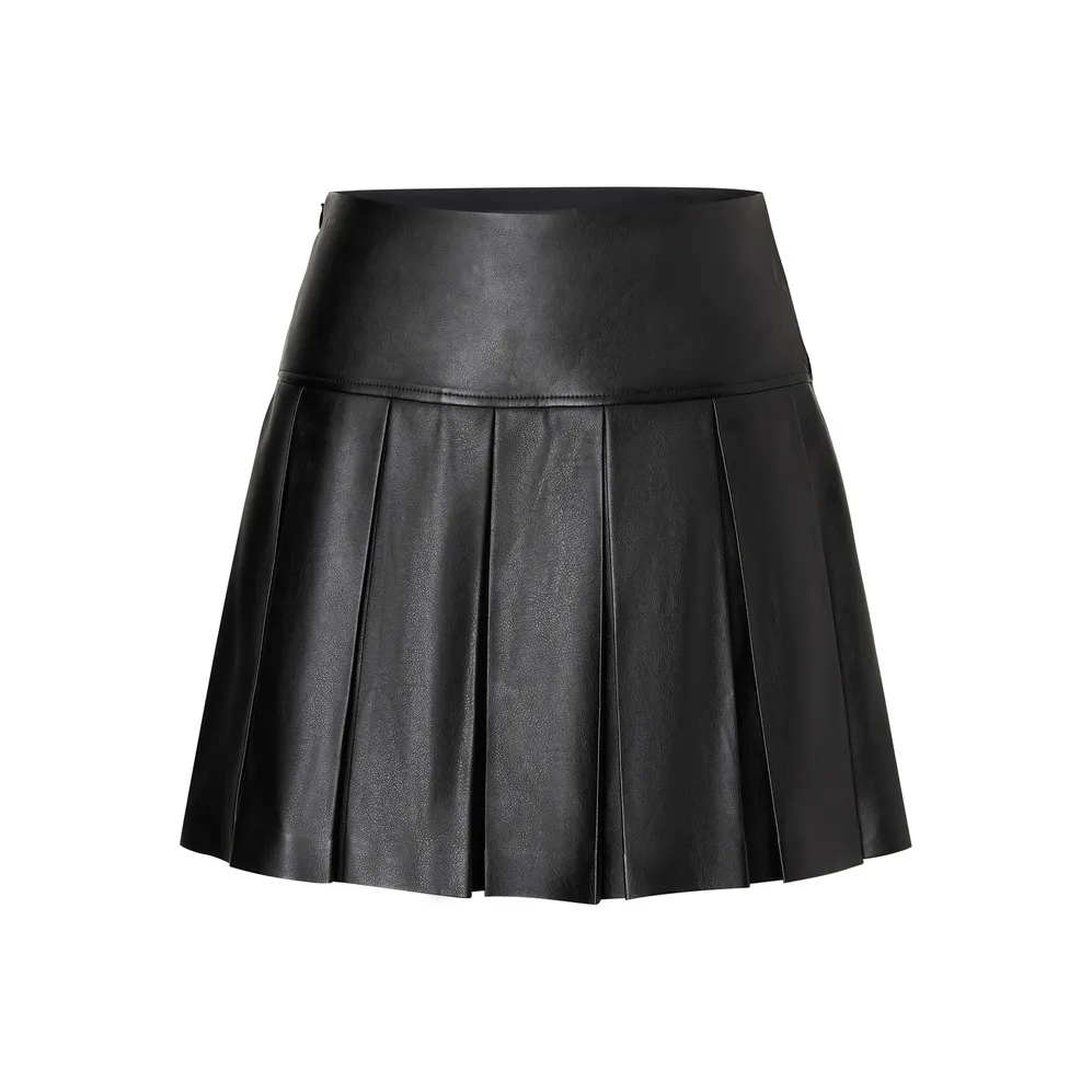 MOCO Кожаные короткие юбки Женские Черный