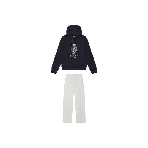 FILA Легендарный синий + Облачный белый Женские повседневные костюмы