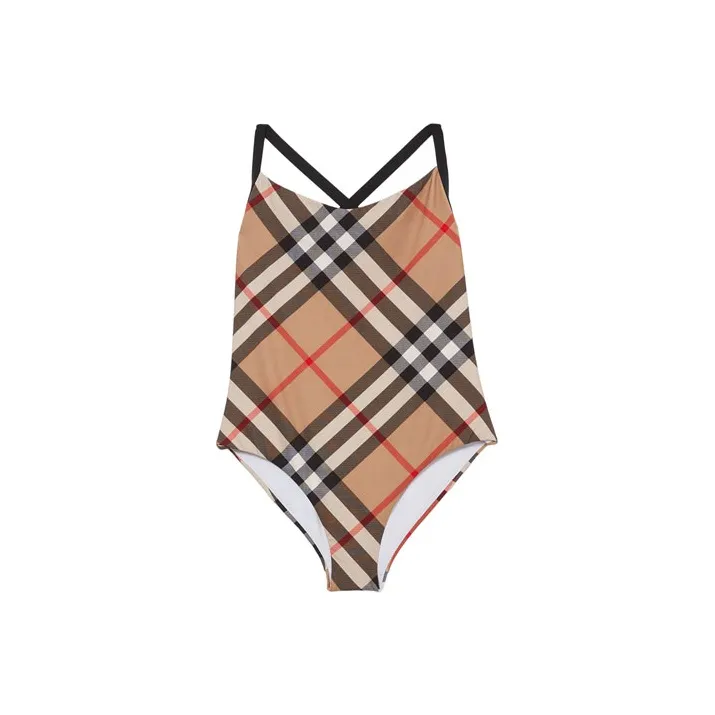 Burberry Alagnon Check One Piece Swimsuit 'Archive Beige'