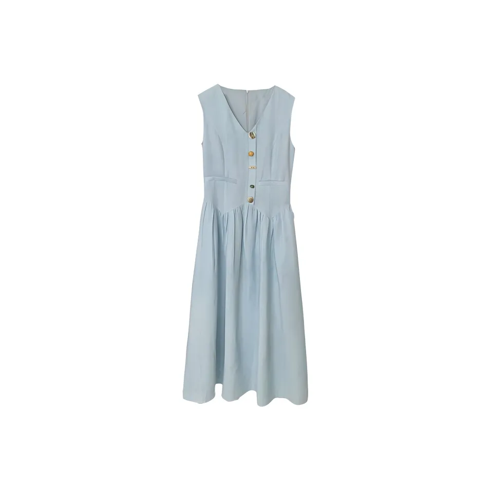 SYEEE WITH U Без рукавов Платье Женское Светло-Синий