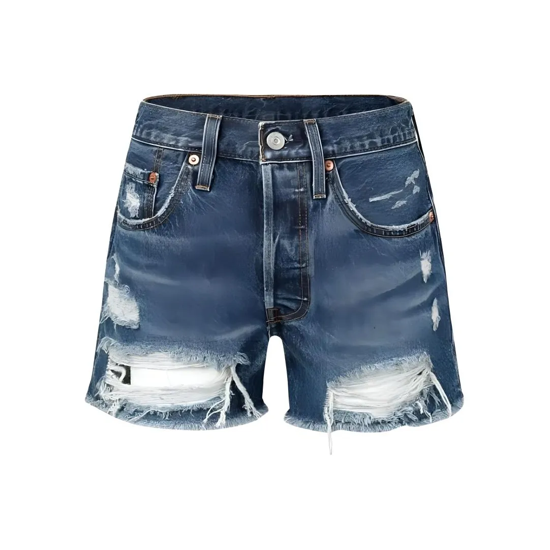 Levis Blue Women's Denim Shorts Левис Синие Женские Джинсовые Шорты