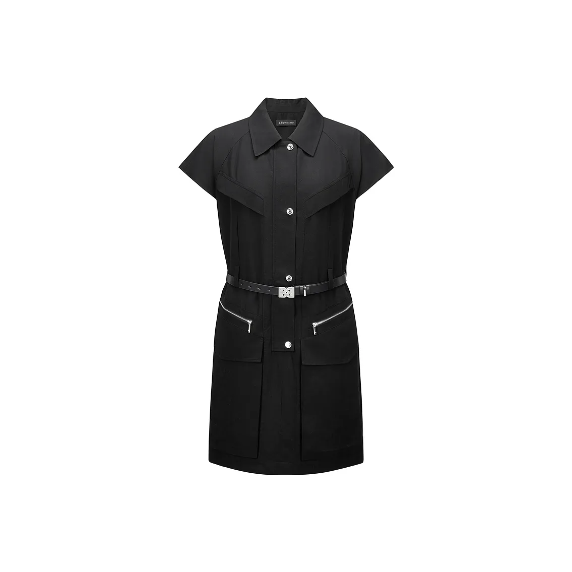 PEACEBIRD Короткий рукав Платье Женское Черное