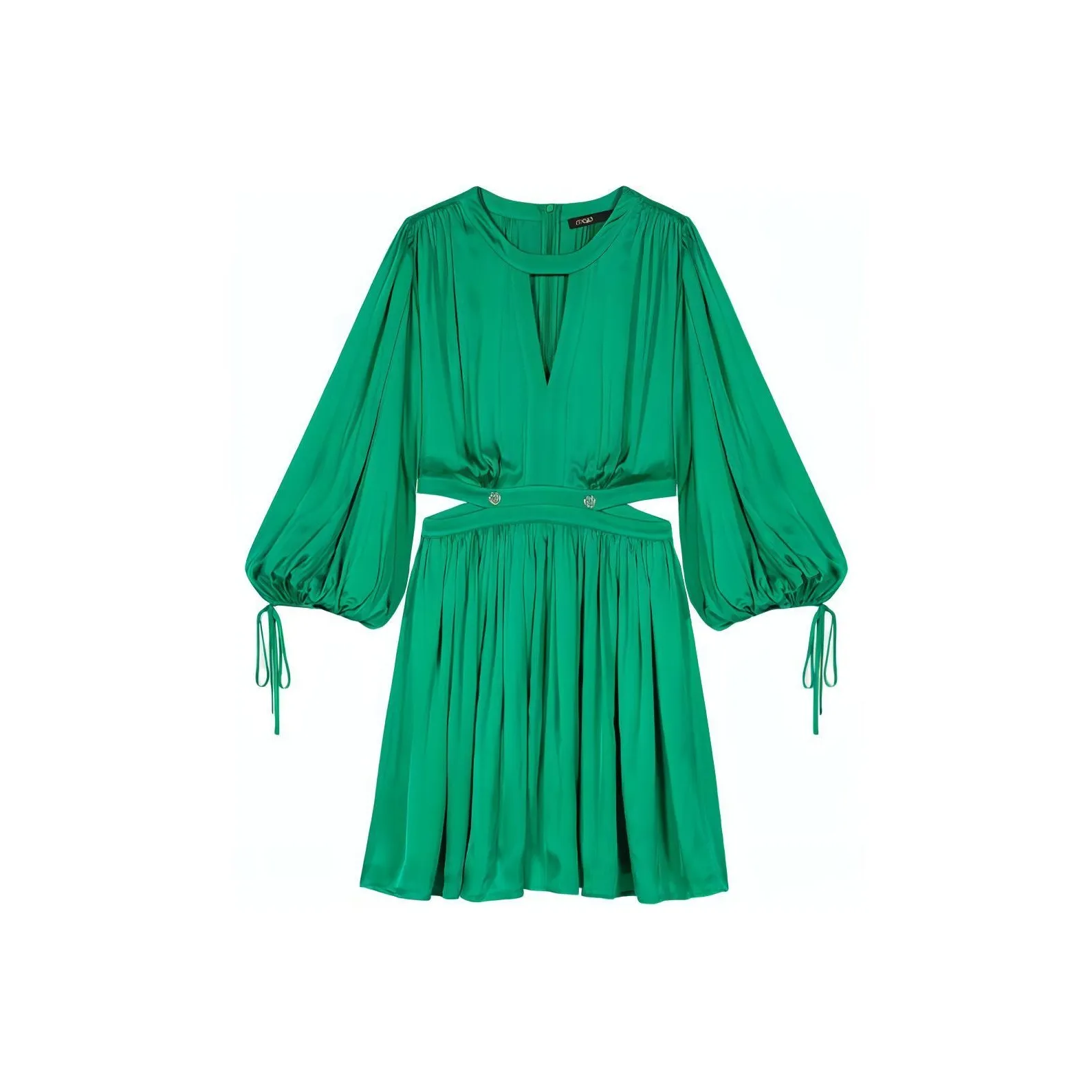 Maje Длинное платье с длинными рукавами женское зеленое