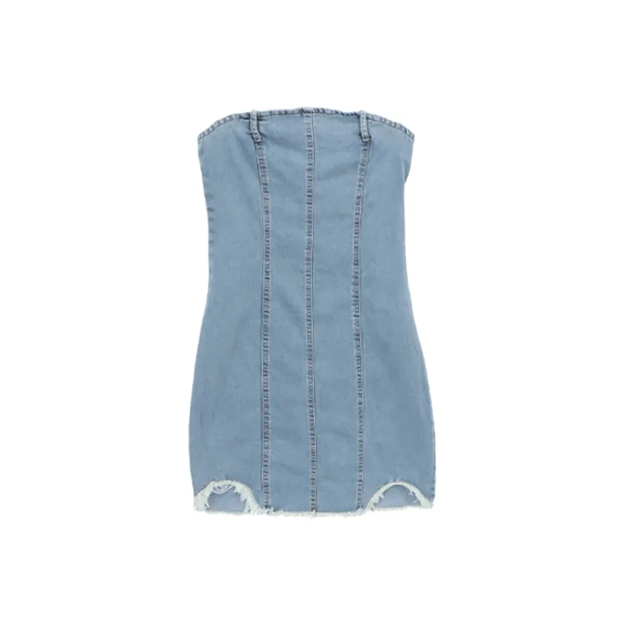 BIFH Без рукавов Платье Женское Светло-Синий