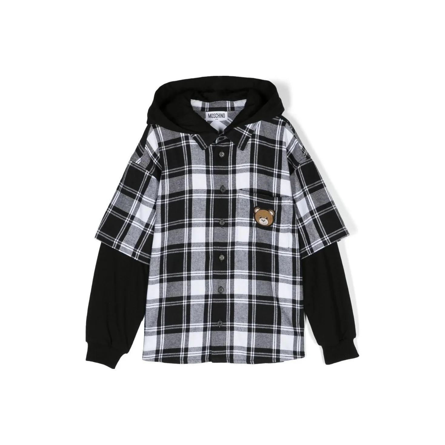 MOSCHINO Толстовка Черный Белый Клетка Детский